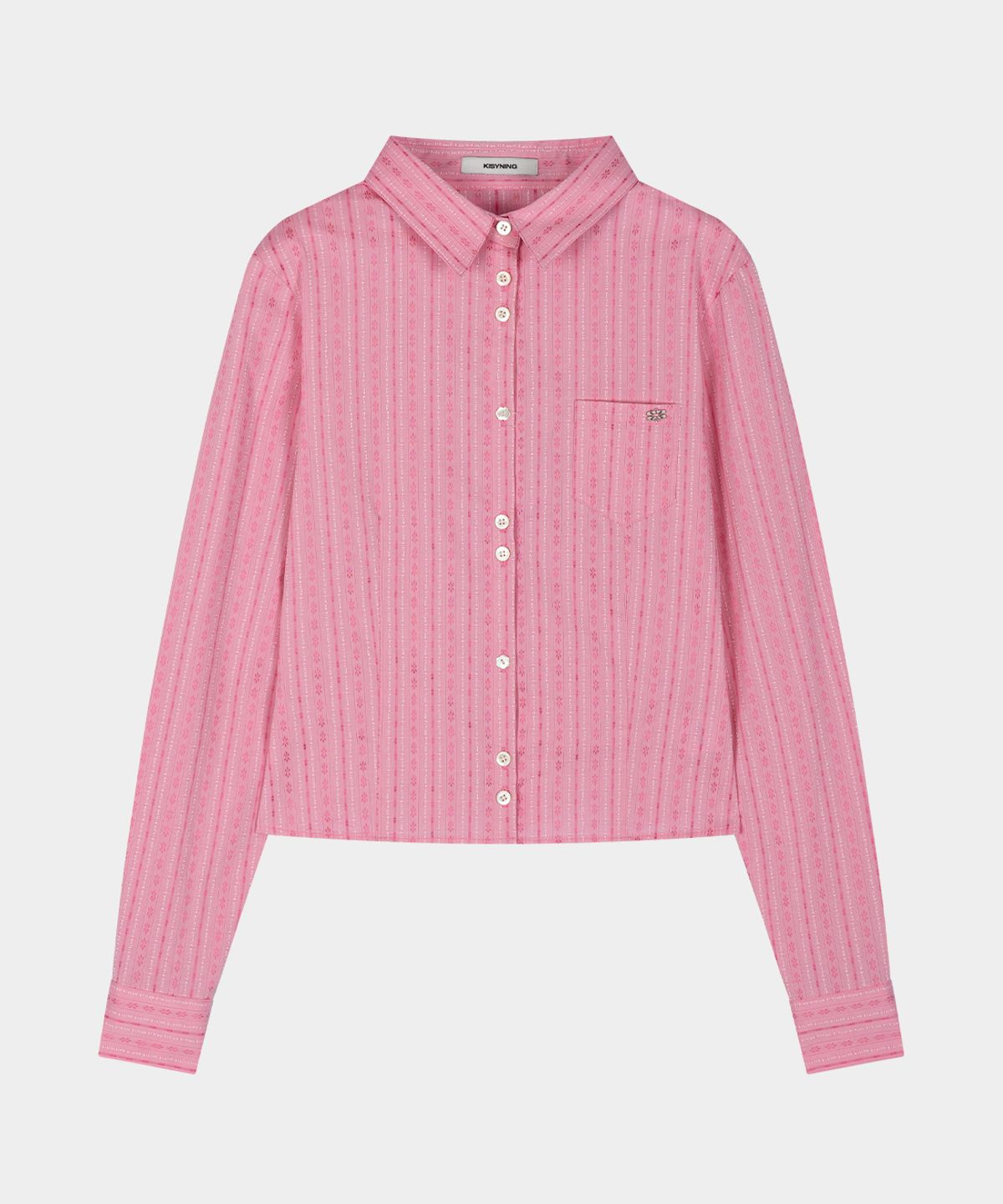 키시닝(KISYNING) Floral Button Lace Shirt (Pink)