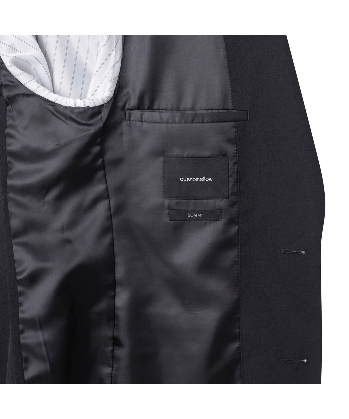 커스텀멜로우(CUSTOMELLOW) Black Slim Fit Wool Blended Setup Jacket CWJAM25401BKX