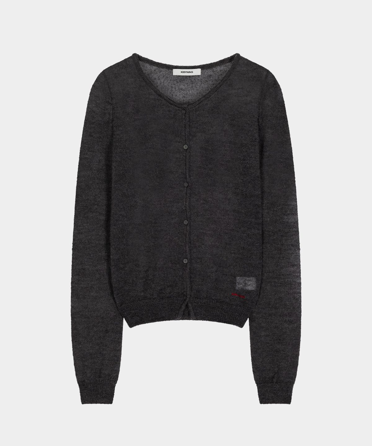 키시닝(KISYNING) Denish See-Through Cardigan (Charcoal)
