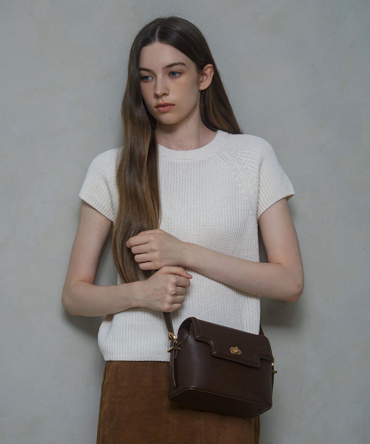 벨류엣(VALLUAT) [롱스트랩 추가] Flaron bag_Dark Brown