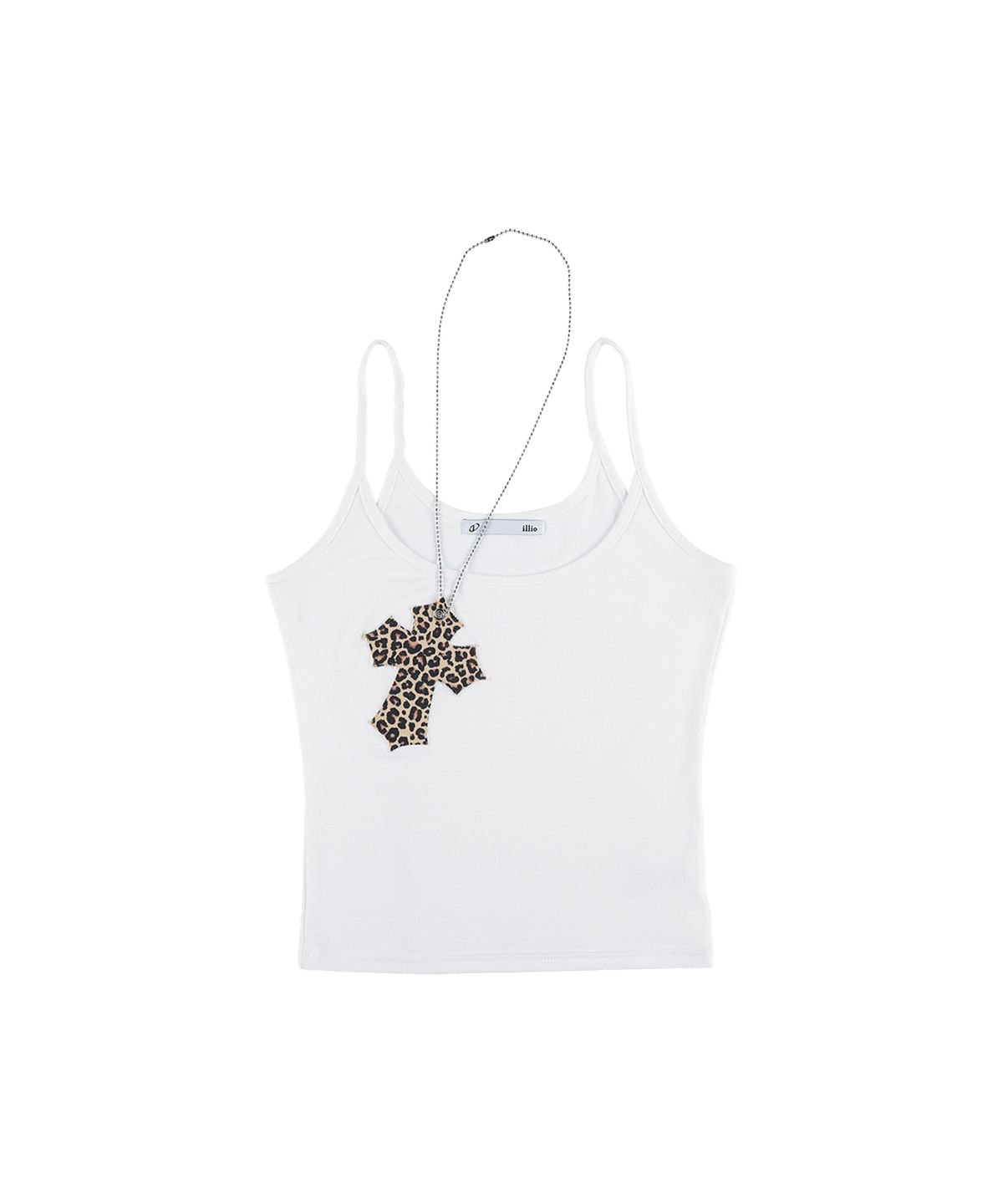일리오(ILLIO) White leopard cross necklace sleeveless