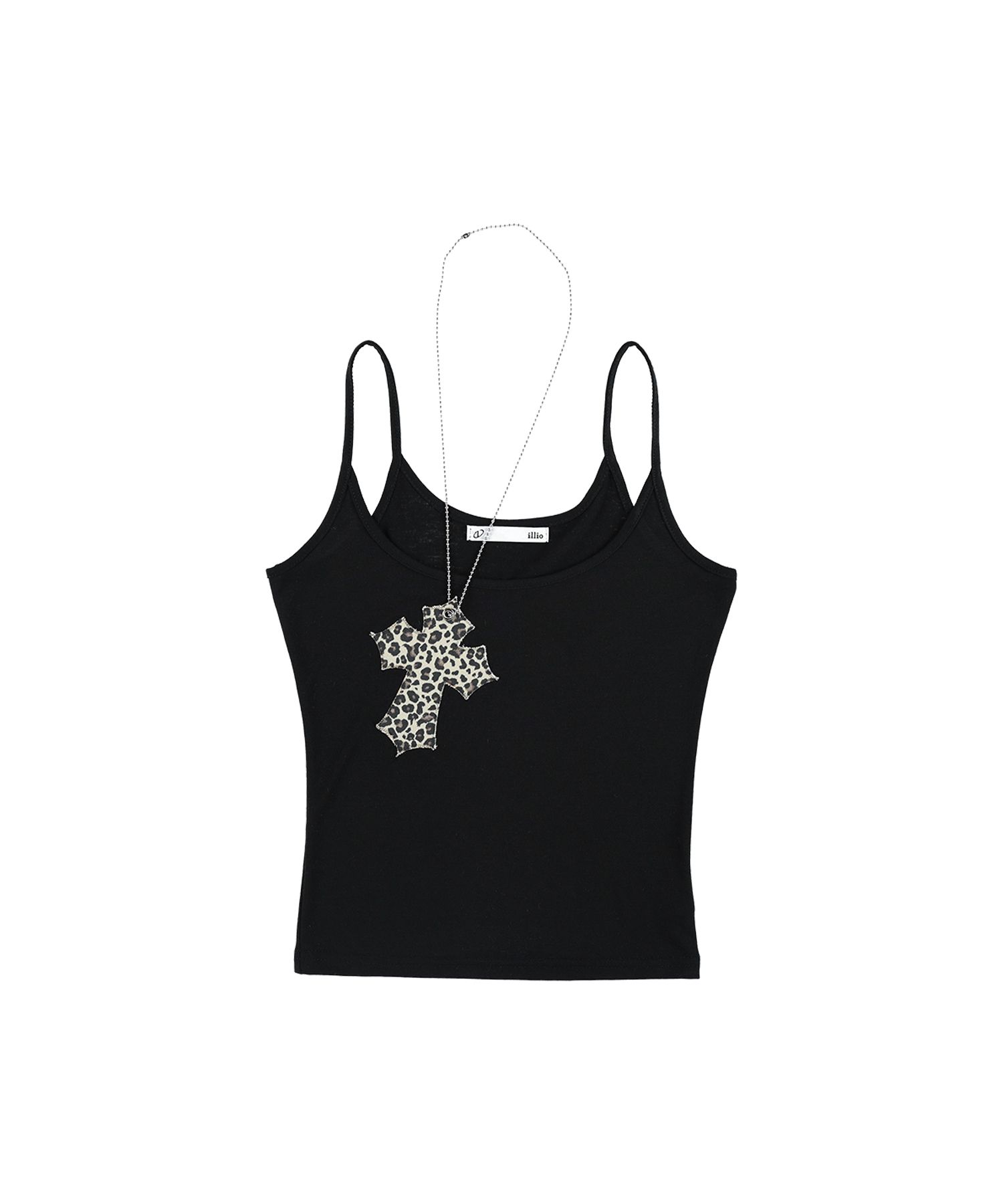 MUSINSA | ILLIO White leopard cross necklace top