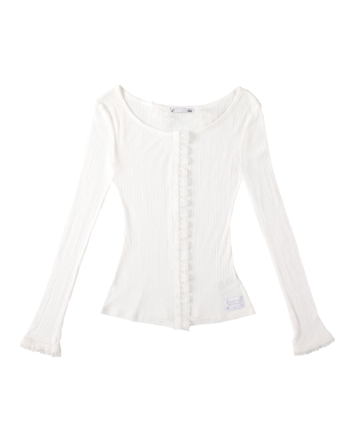 일리오(ILLIO) White lace trim cardigan