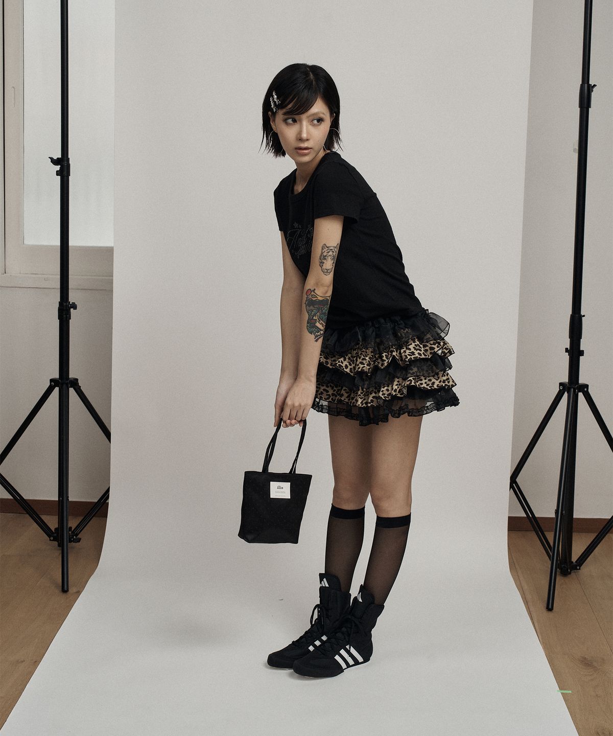 일리오(ILLIO) Leopard tutu shorts