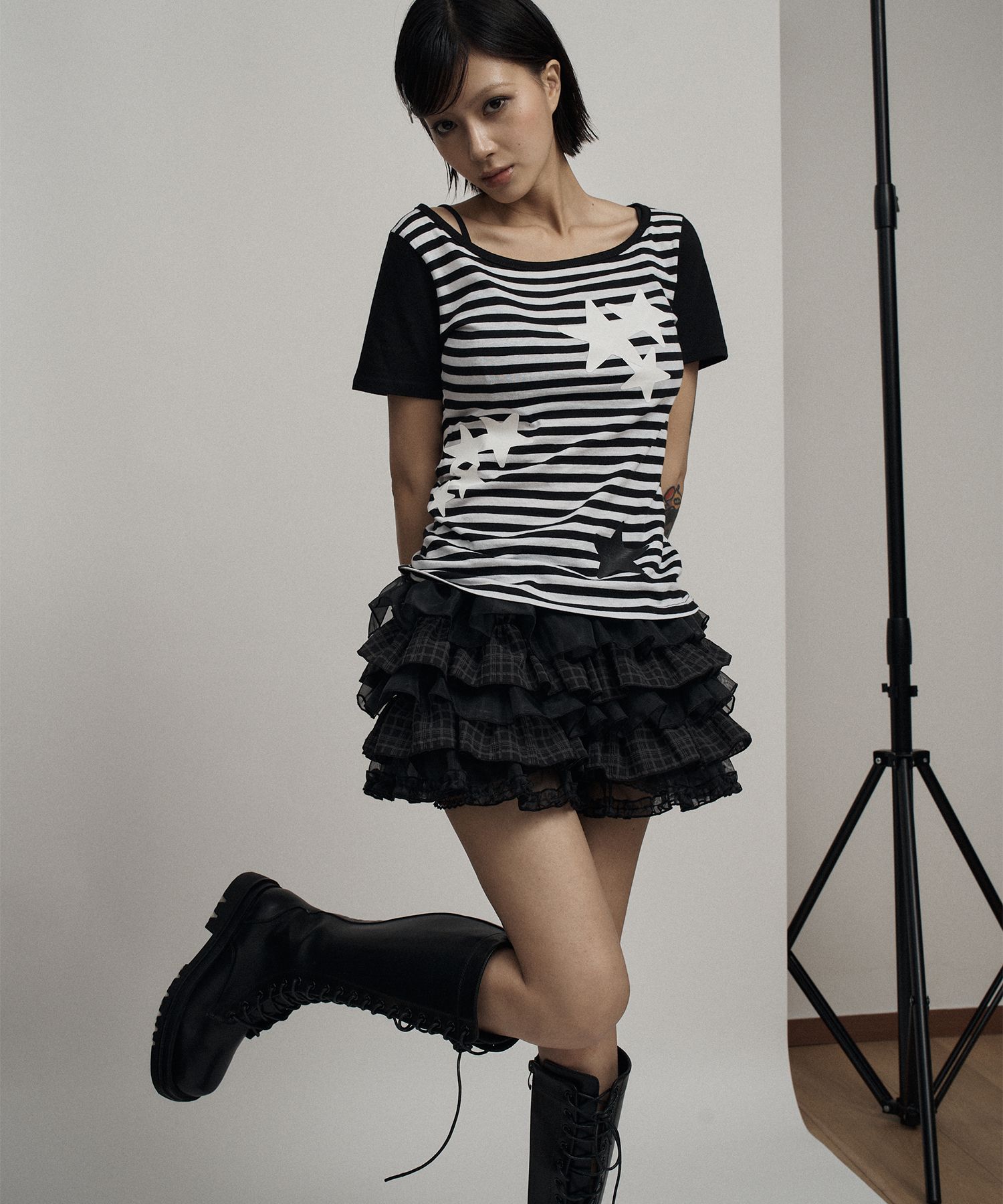 スカート illio PIN STRIPE TUTU SHORTS MUSINSA | ILLIO Check tutu shorts