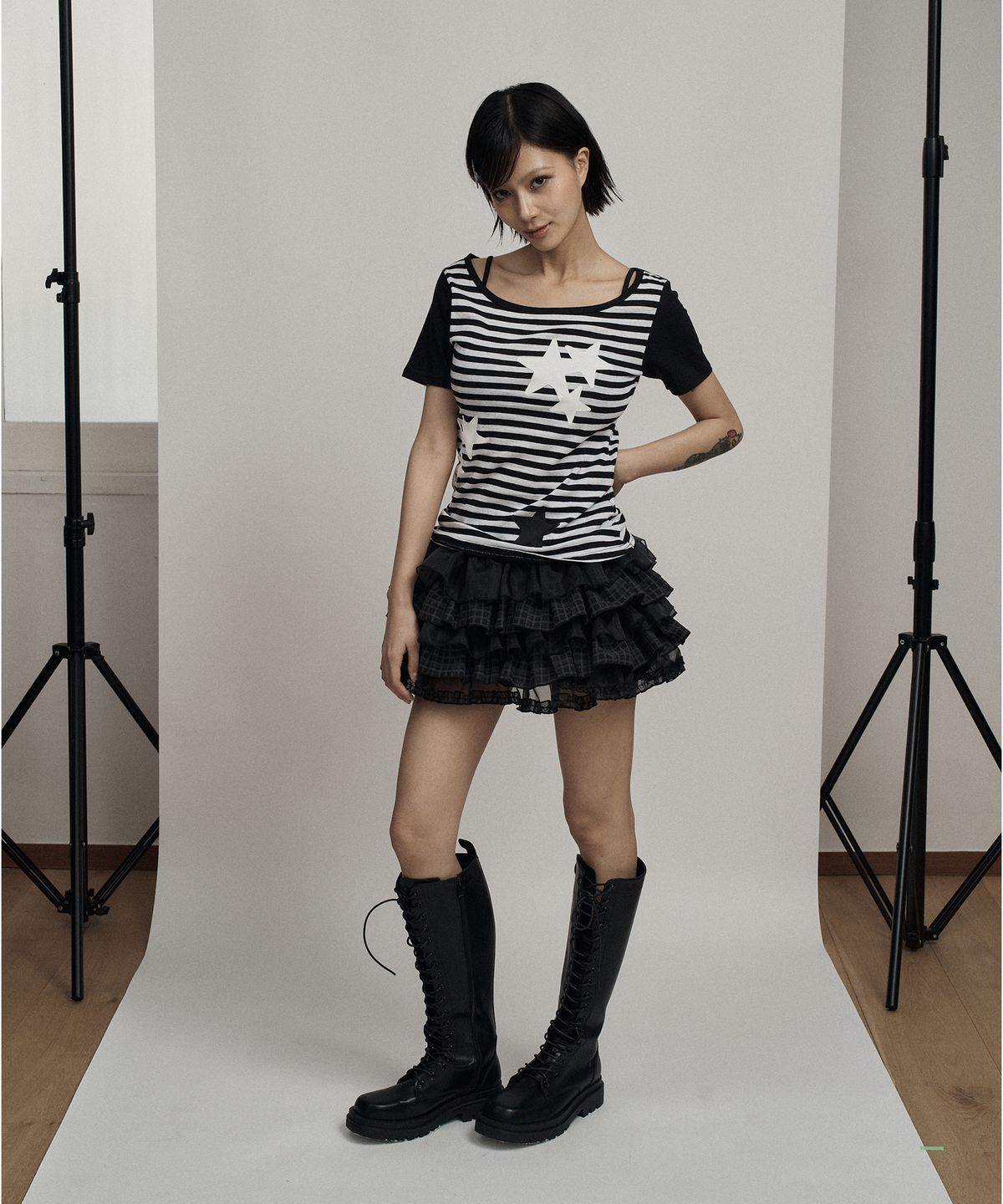 일리오(ILLIO) Check tutu shorts