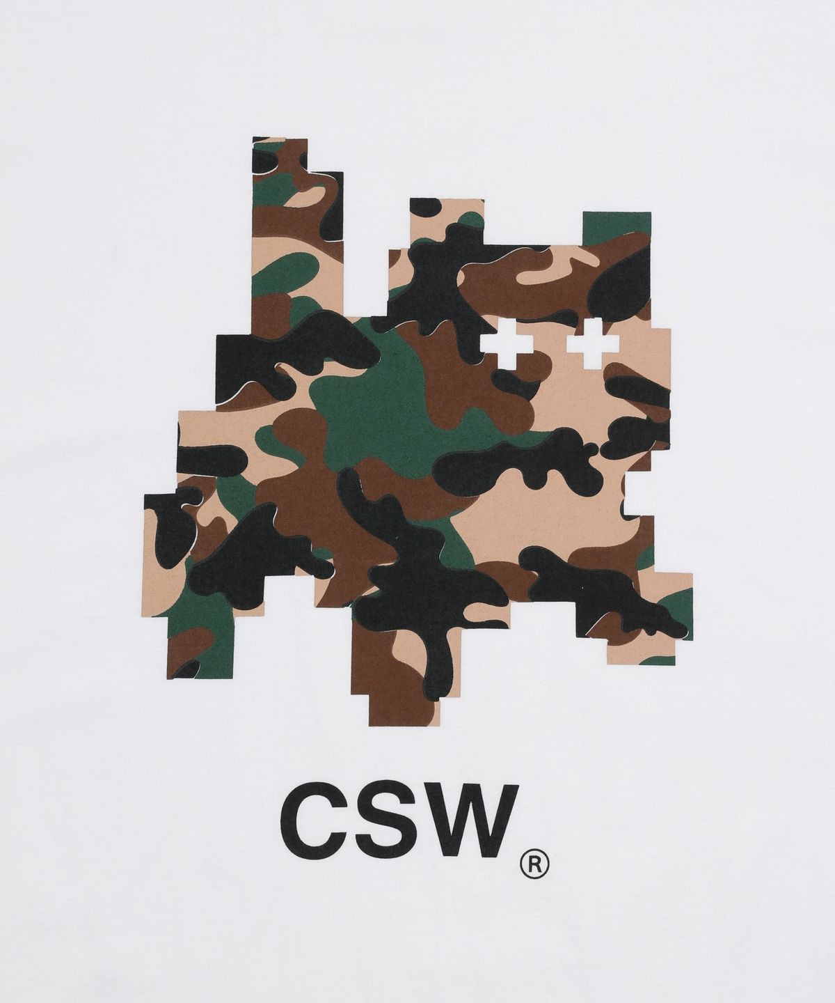 캣세이브더월드(CATSAVETHEWORLD) 카모 픽셀 반팔 티 남녀공용 (2컬러)