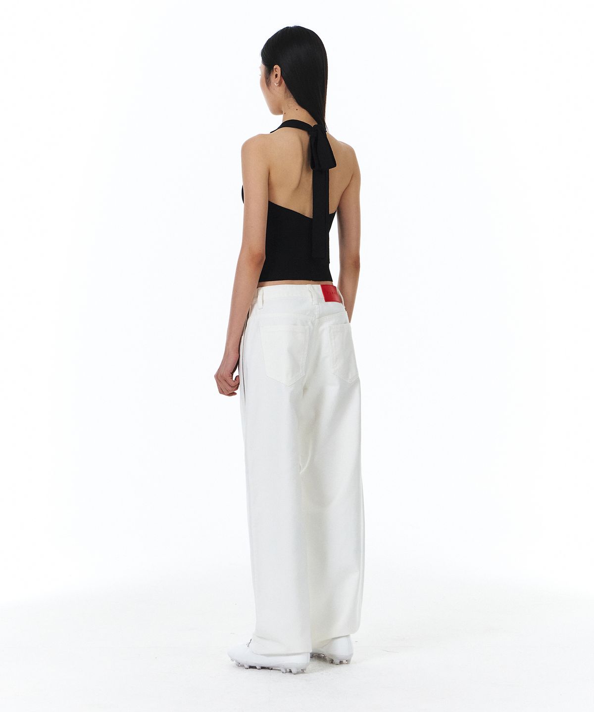 윤세(YUNSE) 사이드 지퍼 커브드 데님 (화이트)