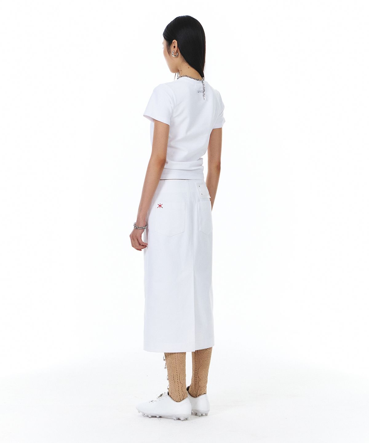윤세(YUNSE) 지퍼 스커트 (화이트)
