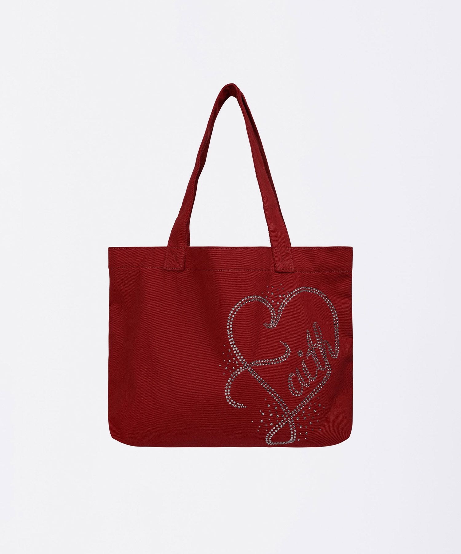 【SCULPTOR】♡フェイスラインストーン エコバッグ ♡ MUSINSA公式 | SCULPTOR Faith Rhinestone Eco Bag Washed Natural