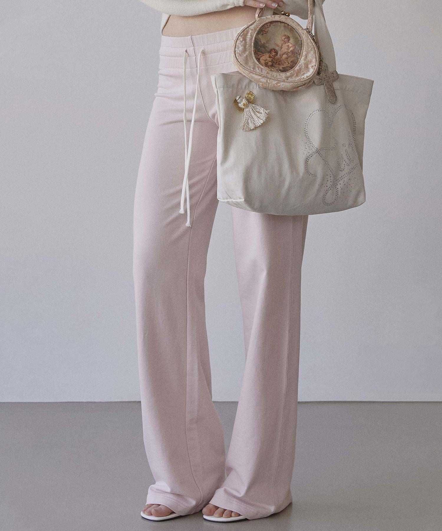 스컬프터(SCULPTOR) Faith Rhinestone Eco Bag Washed Natural