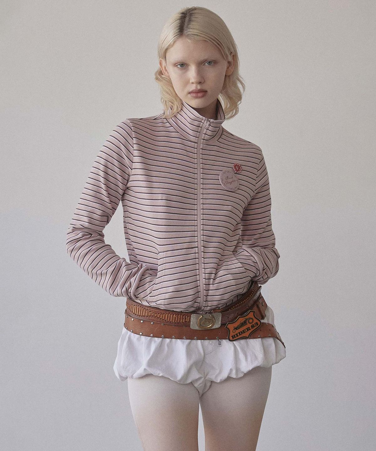 스컬프터(SCULPTOR) Striped Track Jacket Baby Pink
