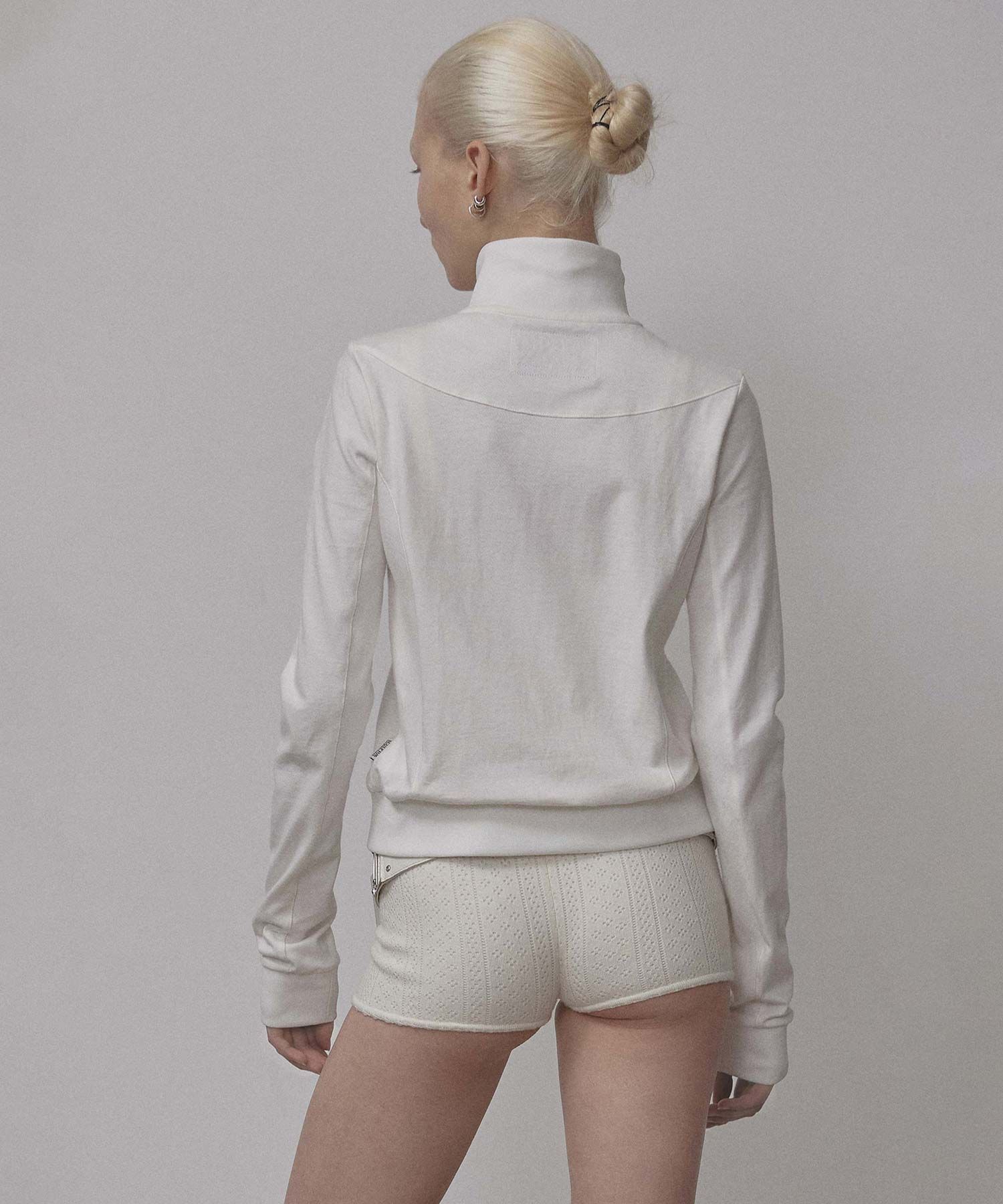 MUSINSA公式 | SCULPTOR Flag Track Zip-Up White