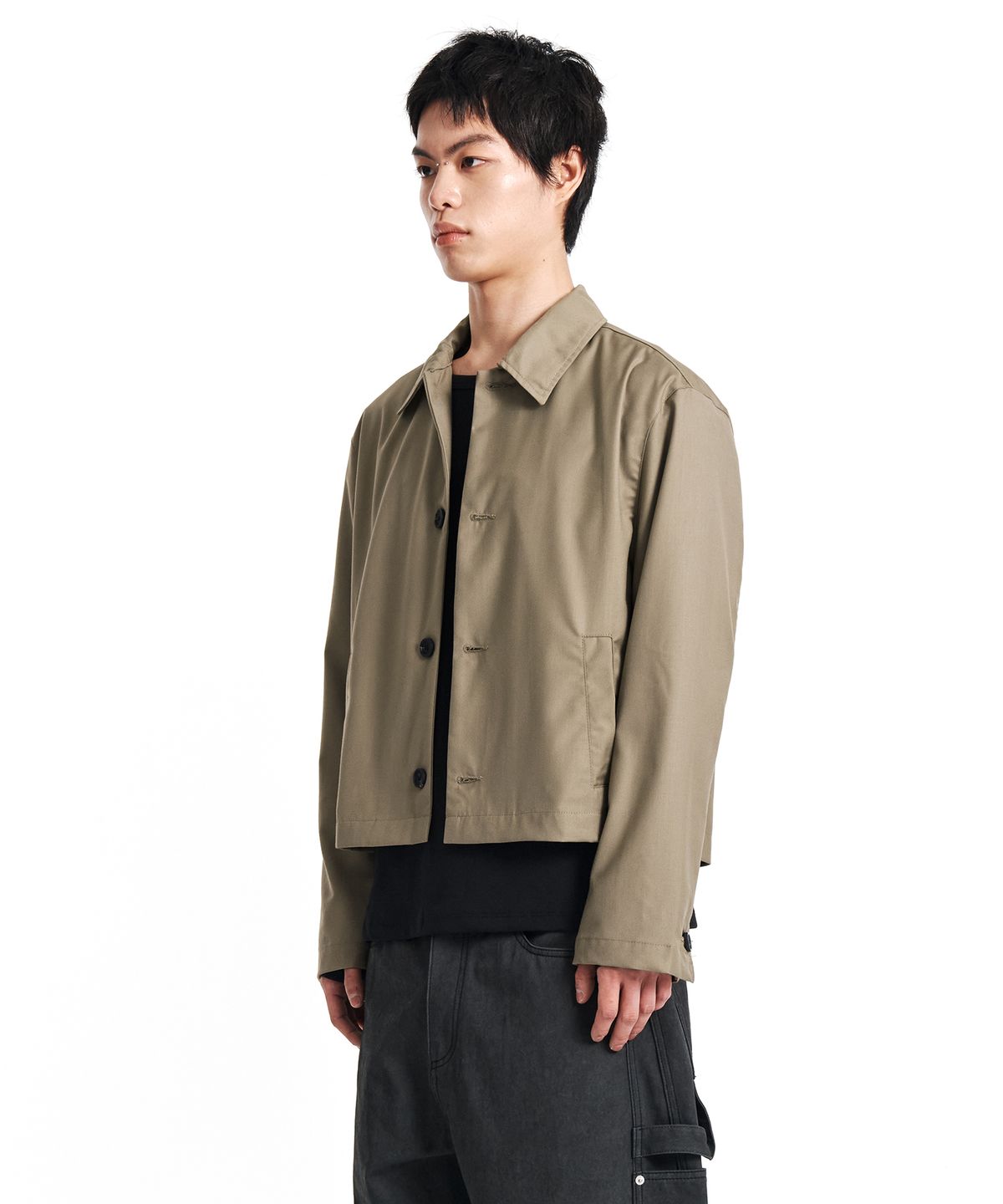 기철(KICHUL) Minimal crop jacket (beige)