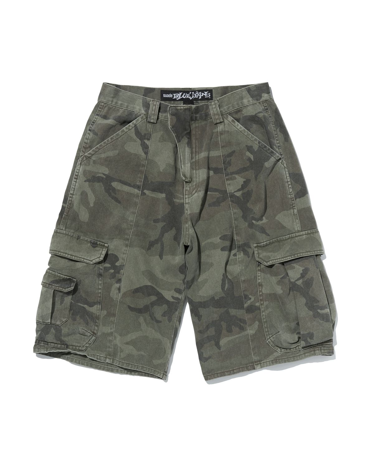 스웨이드(SUADE) WIDE CARGO SHORTS [GREEN CAMO]
