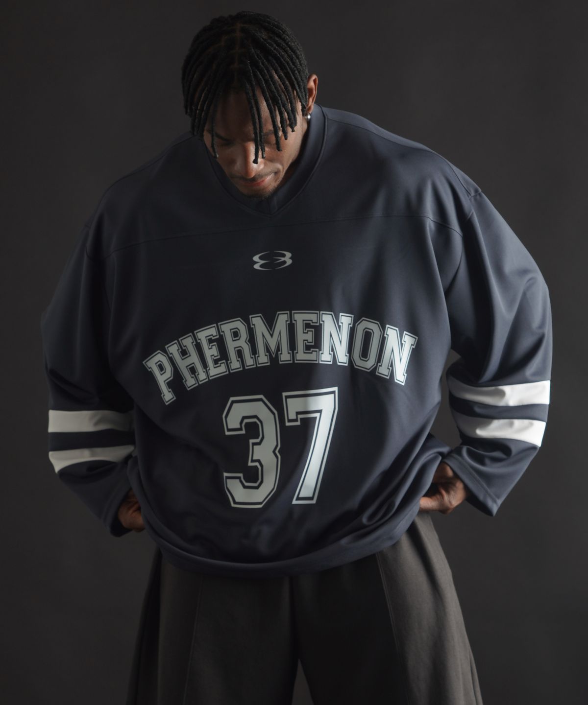 페르메논(PHERMENON) [2PACK]  오버핏 럭비 저지 롱 슬리브 (3COLOR)