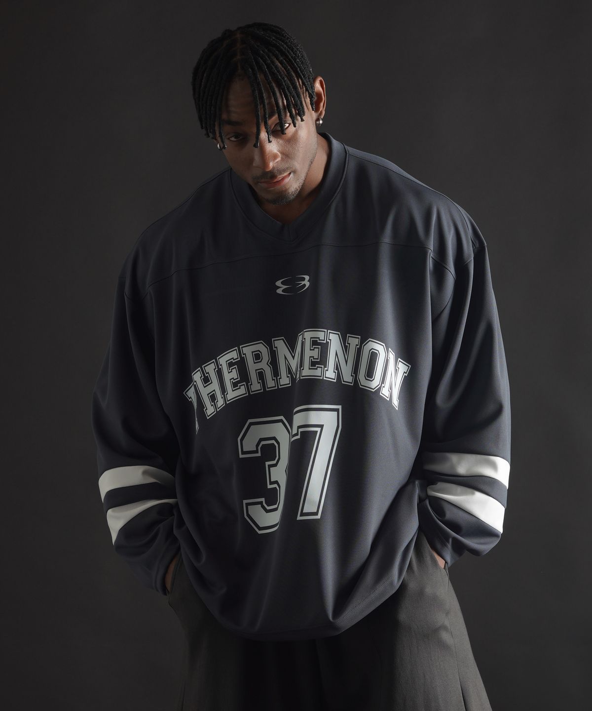 페르메논(PHERMENON) [2PACK]  오버핏 럭비 저지 롱 슬리브 (3COLOR)