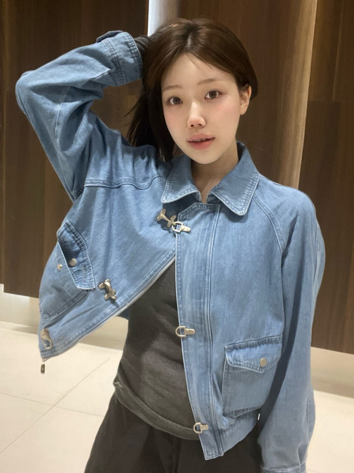 르니나(LENINA) CELIE denim bomber jacket_BLUE