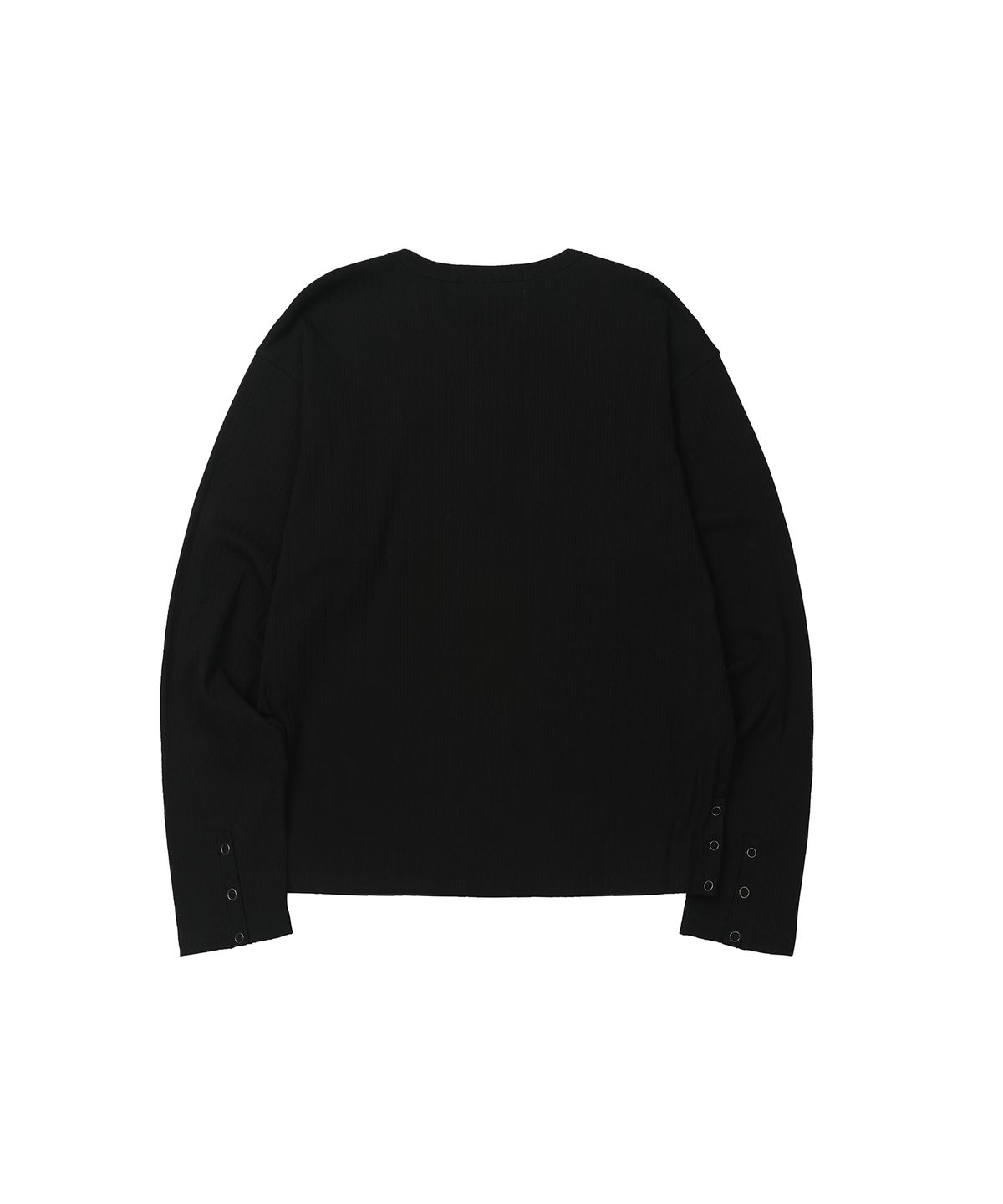 세컨모놀로그(SECONDMONO) Ribbed Henley Knit Long Sleeve [BLACK]_SETS044BLACK