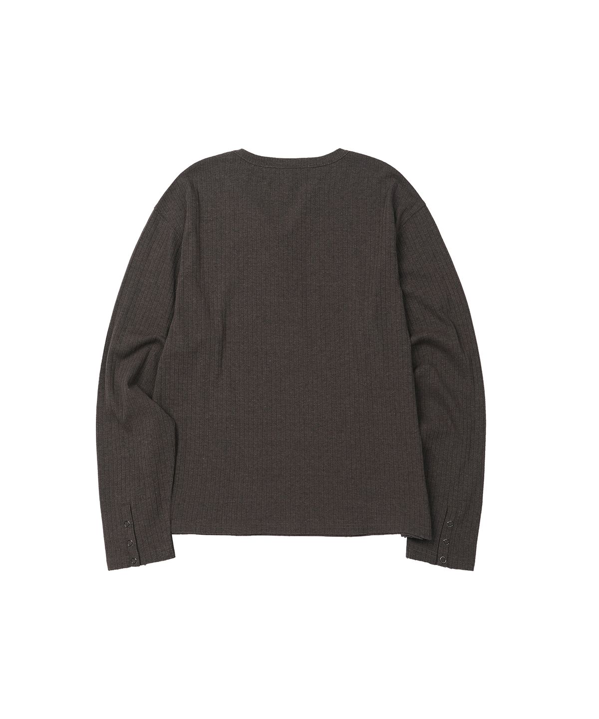 세컨모놀로그(SECONDMONO) Ribbed Henley Knit Long Sleeve [CHARCOAL]_SETS044CHARCOAL