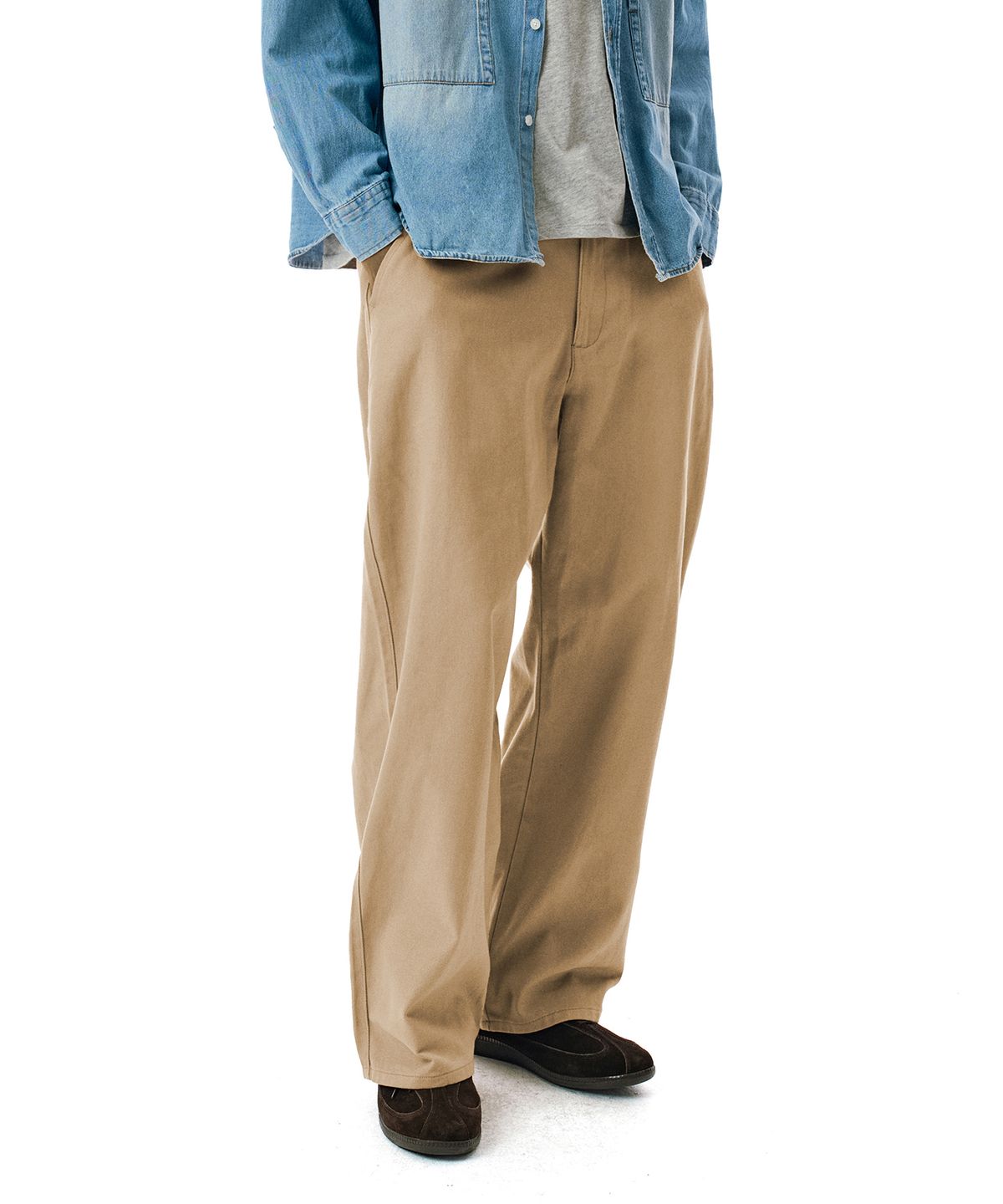 세컨모놀로그(SECONDMONO) Semi Wide Twill Cotton Chino Pants [CAMEL]_SEPT051CAMEL