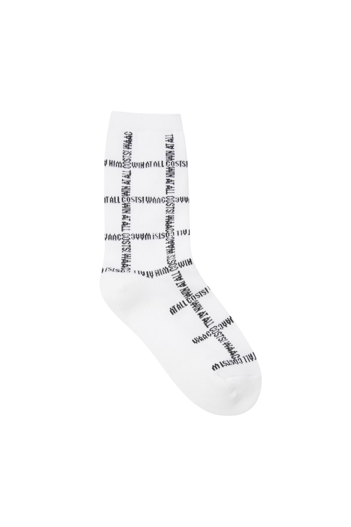왁(WAAC) Women Slogan Pattern Socks_WGLCX25213WHX