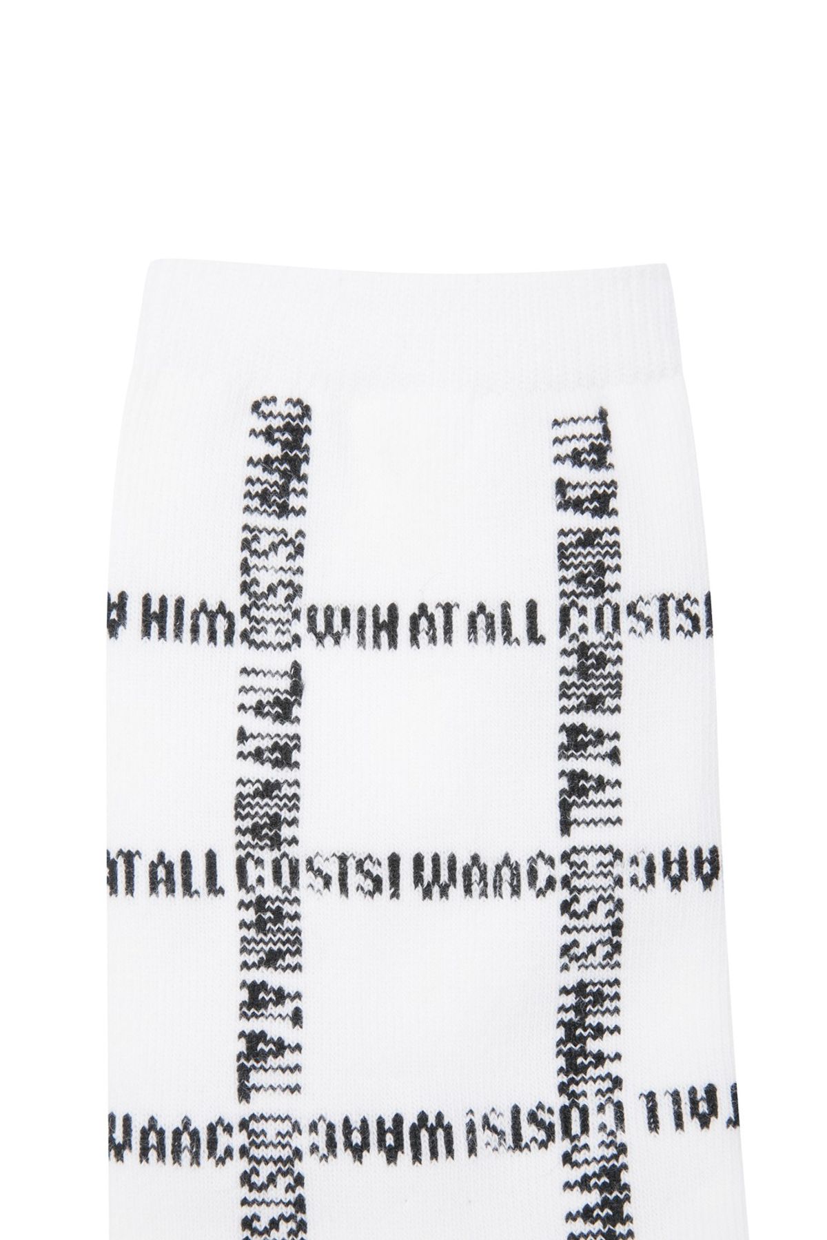 왁(WAAC) Women Slogan Pattern Socks_WGLCX25213WHX