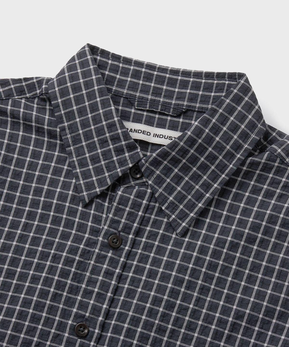 브랜디드(BRANDED) SHEER CHECK SHIRT [BLACK]