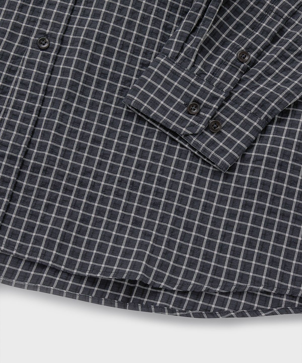 브랜디드(BRANDED) SHEER CHECK SHIRT [BLACK]