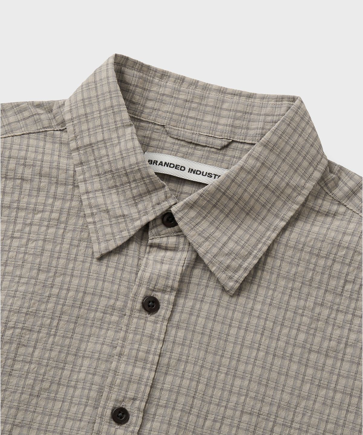 브랜디드(BRANDED) SHEER CHECK SHIRT [BEIGE]