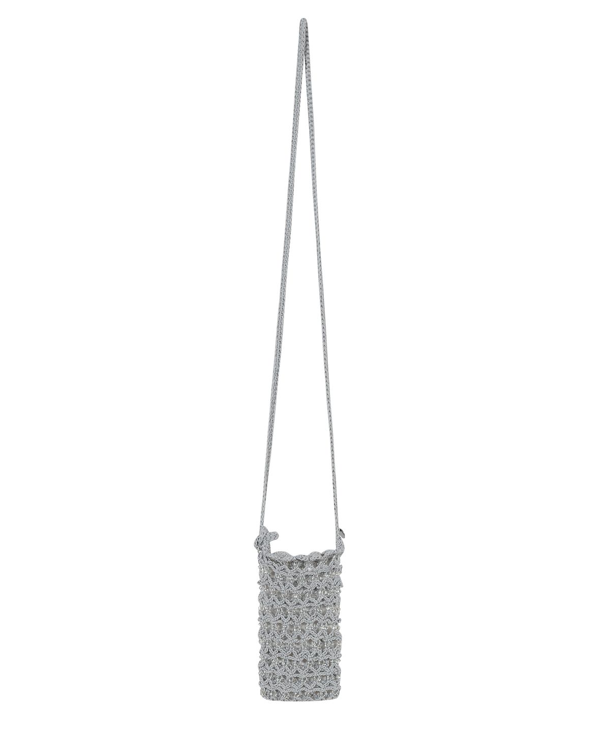 타입서비스(TYPESERVICE) Beaded Handmade Knitted Bag [Silver]