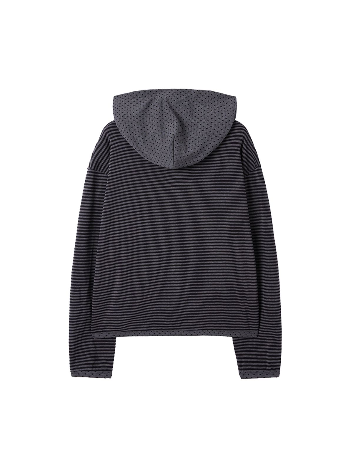 바니쉬먼트(VANISHMENT) Ruffle point zip-up hoodie_charcoal