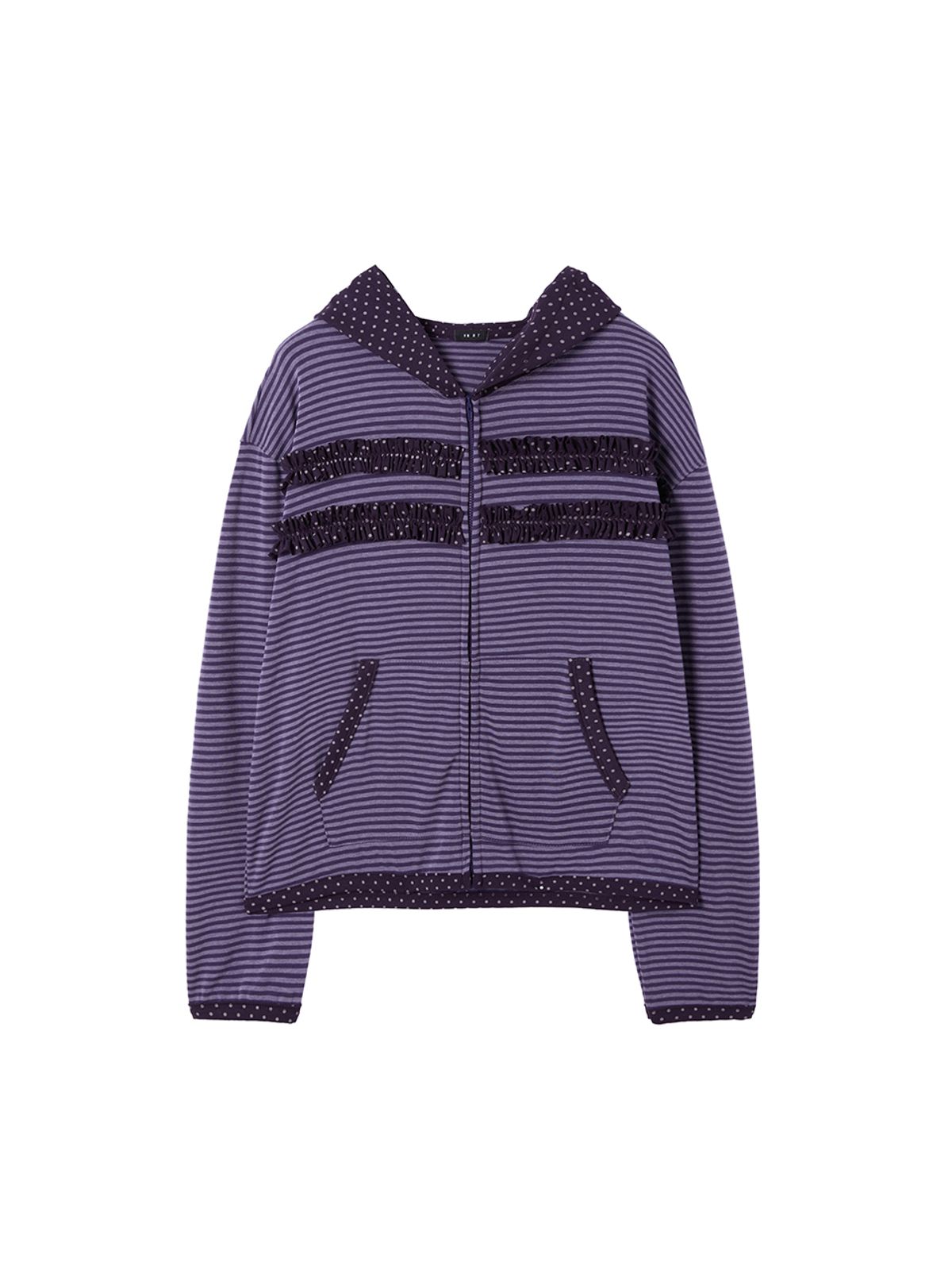 바니쉬먼트(VANISHMENT) Ruffle point zip-up hoodie_purple