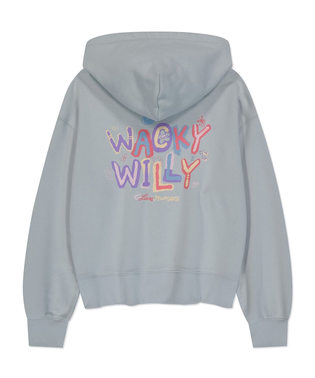 와키윌리(WACKY WILLY) 우먼스 타이포 세미오버핏 후드집업 민트