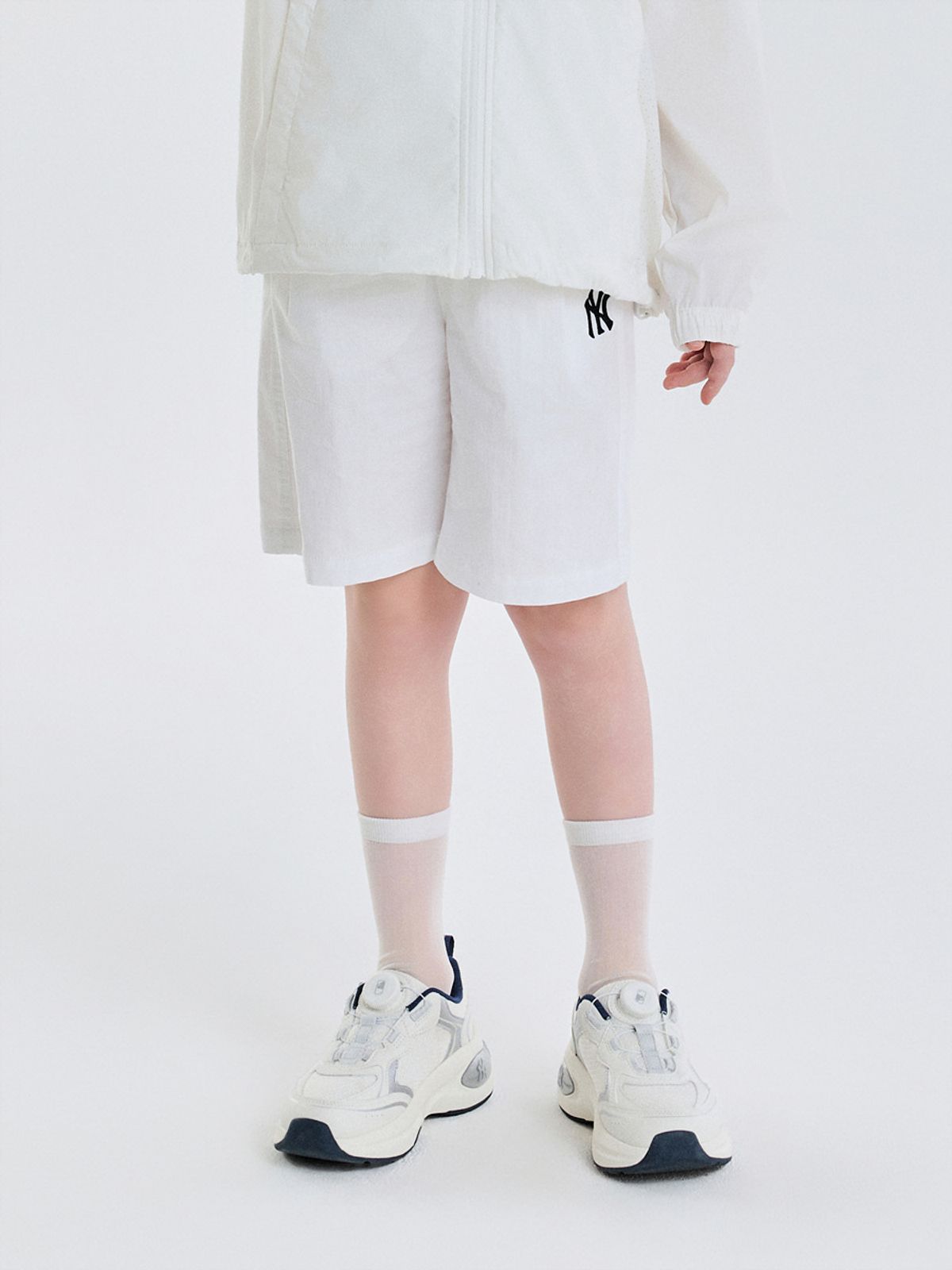 엠엘비 키즈(MLB KIDS) 베이직 5부 우븐 팬츠 NY (White)