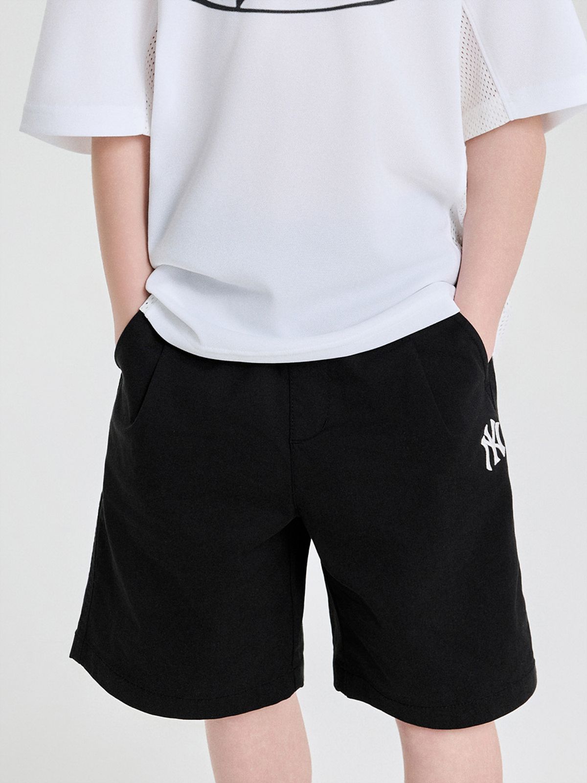 엠엘비 키즈(MLB KIDS) 베이직 5부 우븐 팬츠 NY (Black)