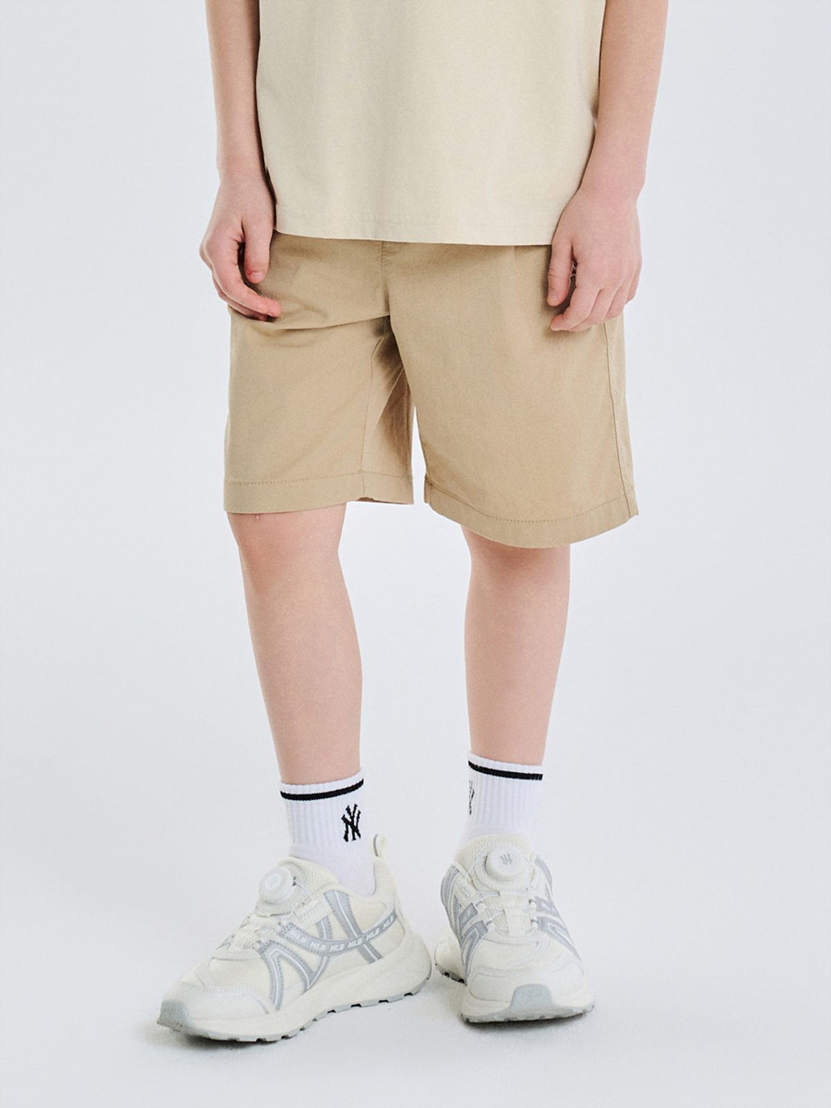 엠엘비 키즈(MLB KIDS) 베이직 5부 우븐 팬츠 BOS (Beige)