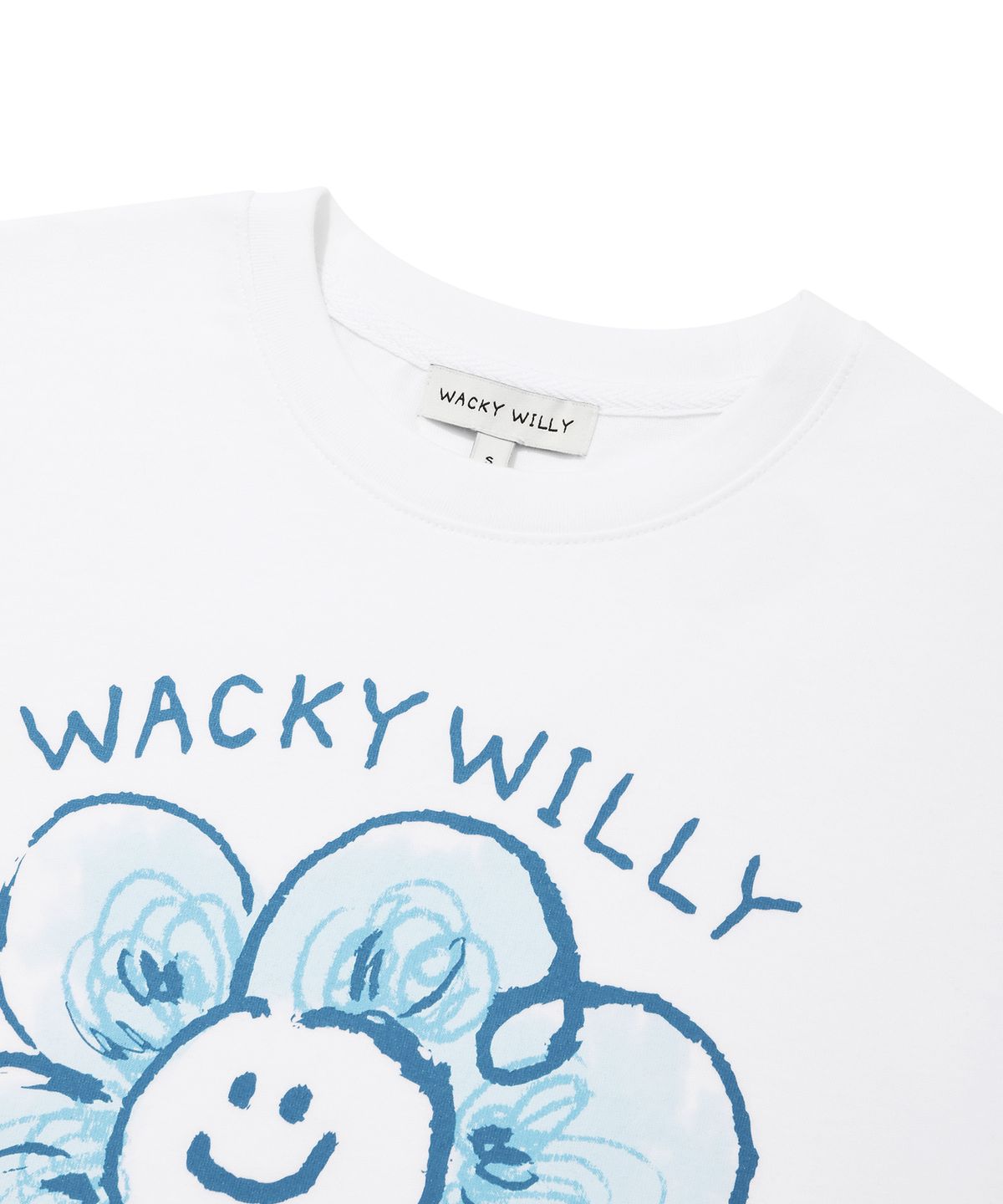 와키윌리(WACKY WILLY) 우먼스 빅릴리 그래픽 반팔 티셔츠 화이트