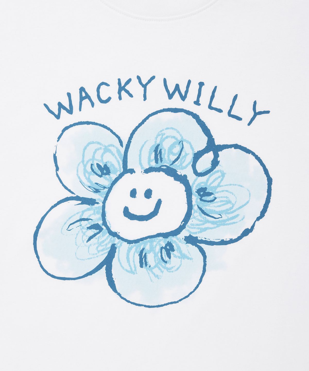 와키윌리(WACKY WILLY) 우먼스 빅릴리 그래픽 반팔 티셔츠 화이트