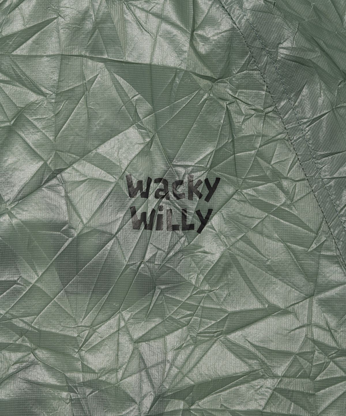 와키윌리(WACKY WILLY) 라이트 레터링 윈드브레이커 올리브 그린
