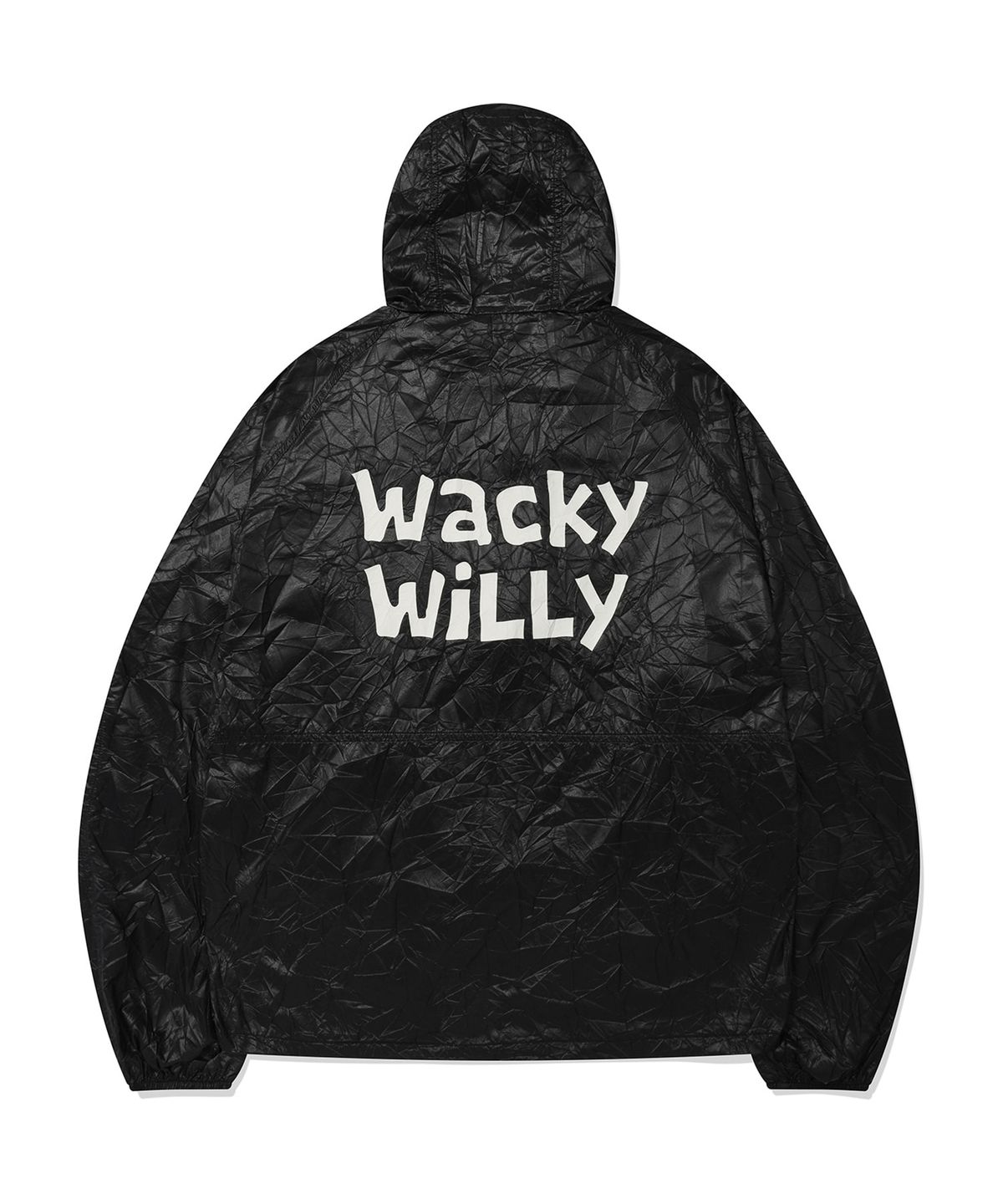 와키윌리(WACKY WILLY) 라이트 레터링 윈드브레이커 블랙