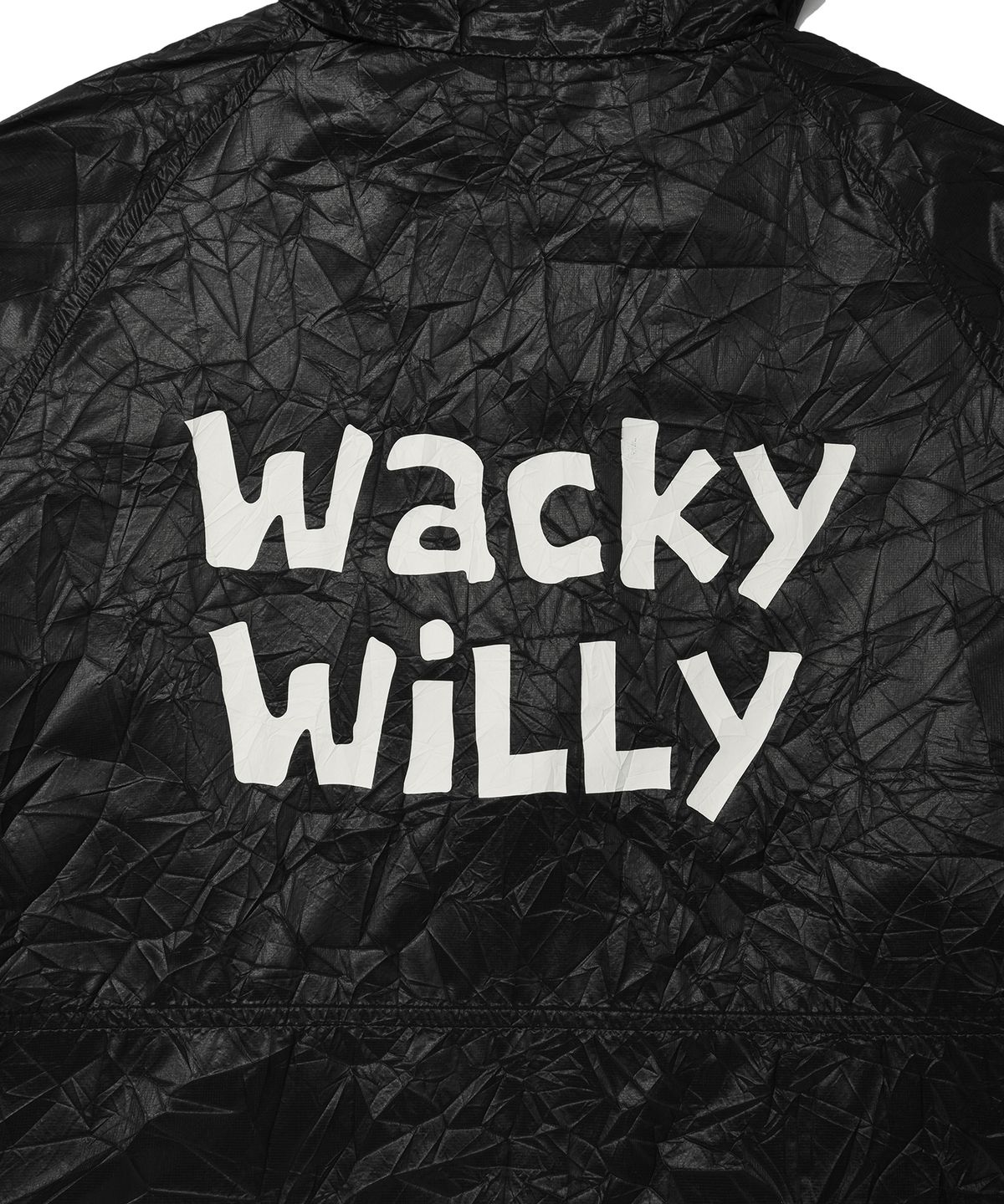 와키윌리(WACKY WILLY) 라이트 레터링 윈드브레이커 블랙