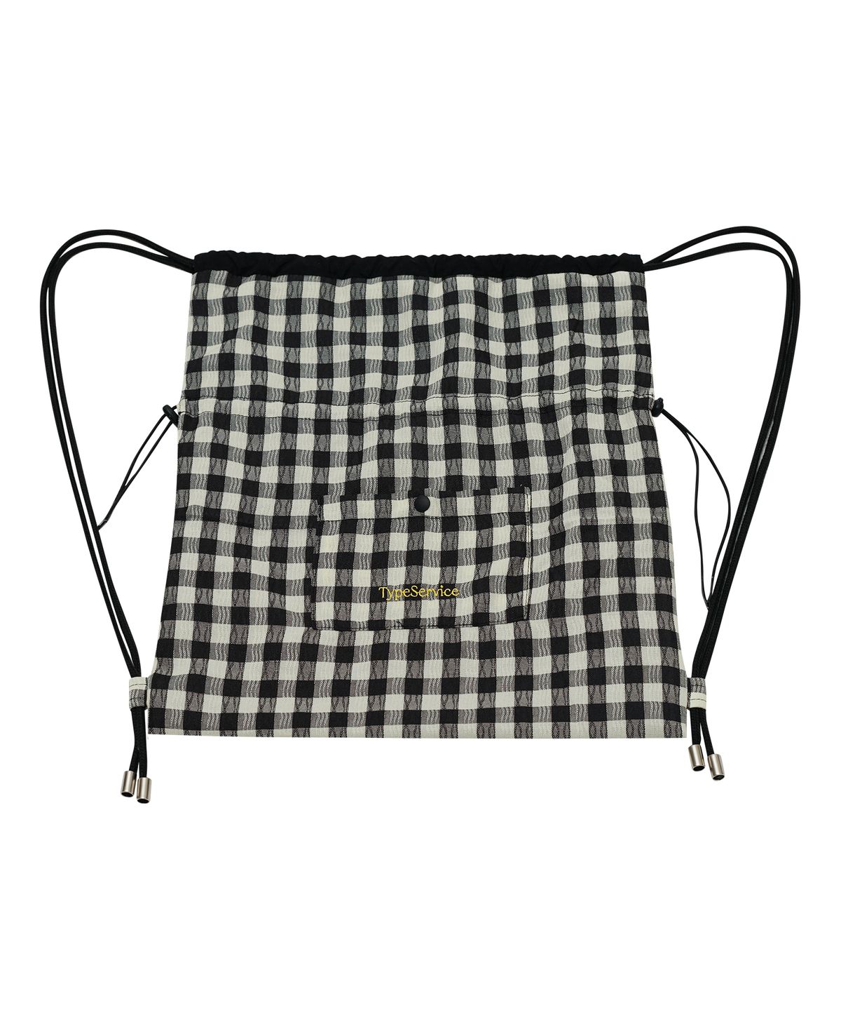 타입서비스(TYPESERVICE) Checkered Button Pocket Bag [Black]