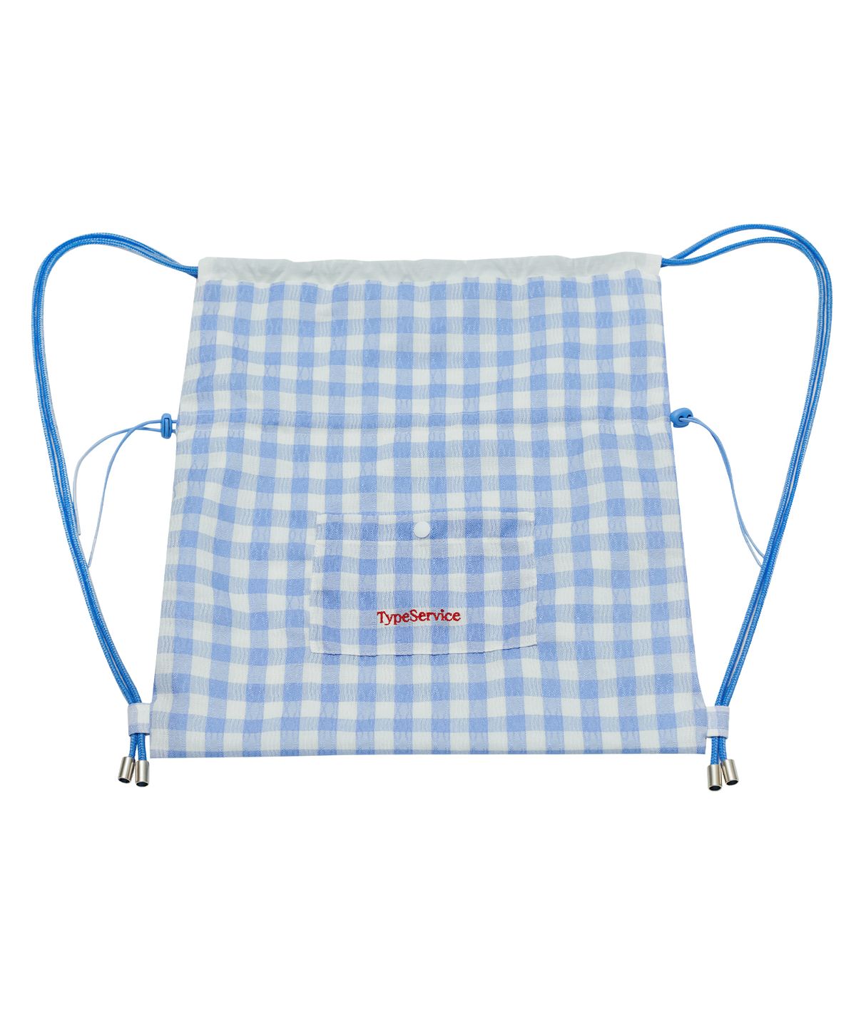 타입서비스(TYPESERVICE) Checkered Button Pocket Bag [Sky Blue]