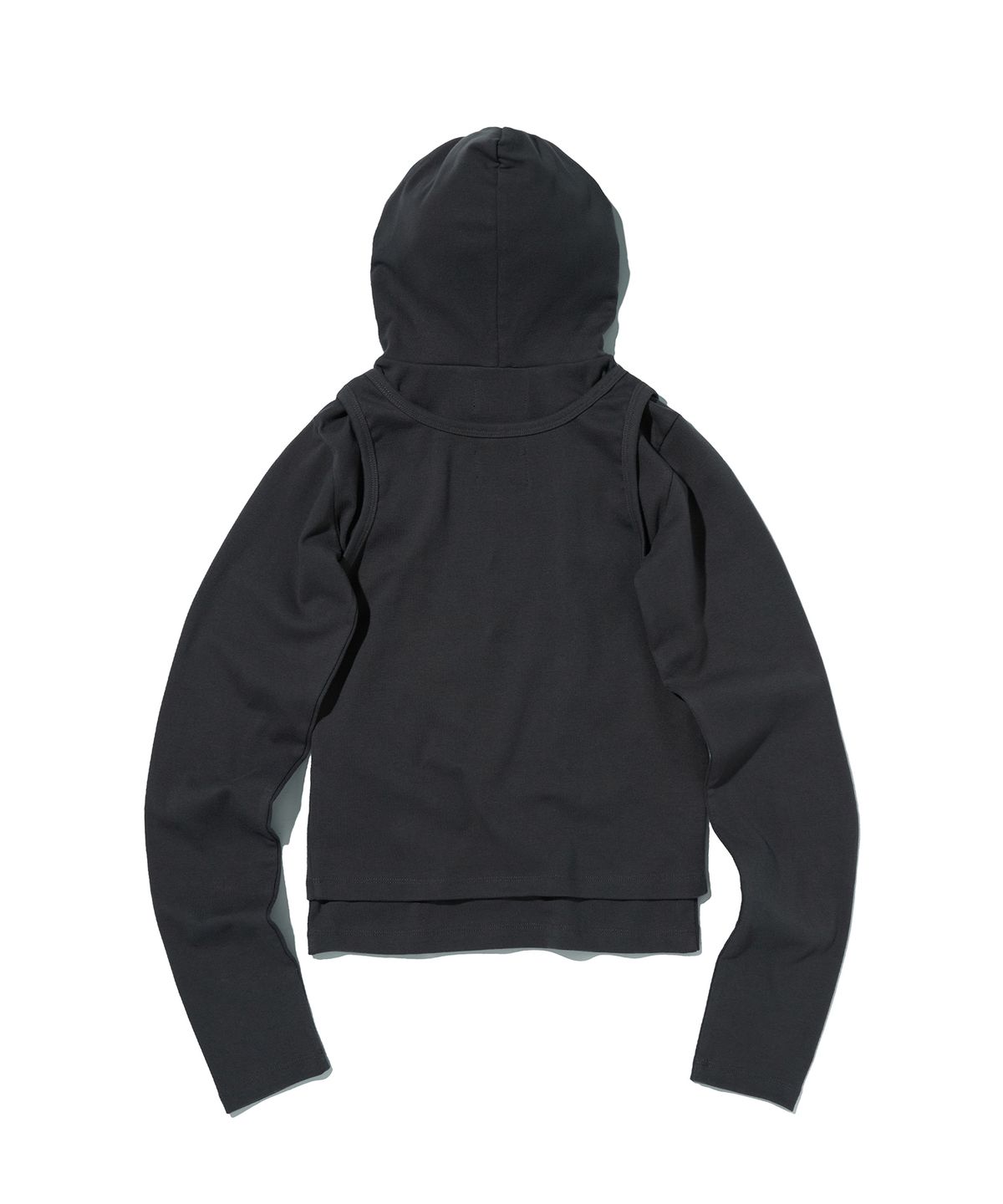 스웨이드(SUADE) LAYERED HOODIE [CHARCOAL GRAY]