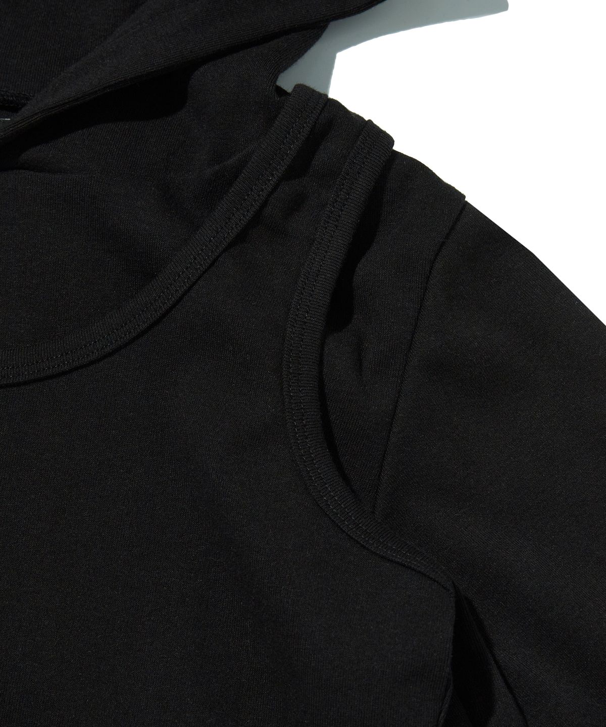 스웨이드(SUADE) LAYERED HOODIE [BLACK]