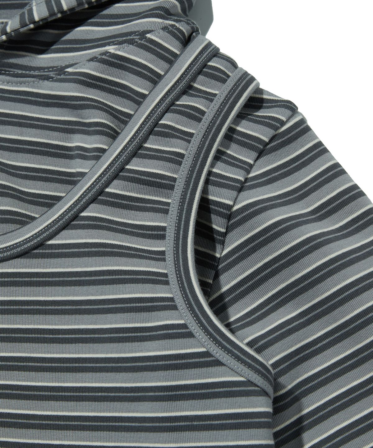 스웨이드(SUADE) LAYERED HOODIE [GRAY]