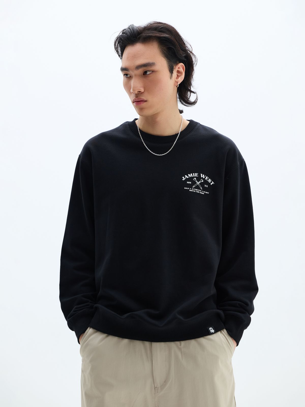 제이미웨스트(JAMIE WEST) 올드스쿨 JW 스웻셔츠 (블랙)