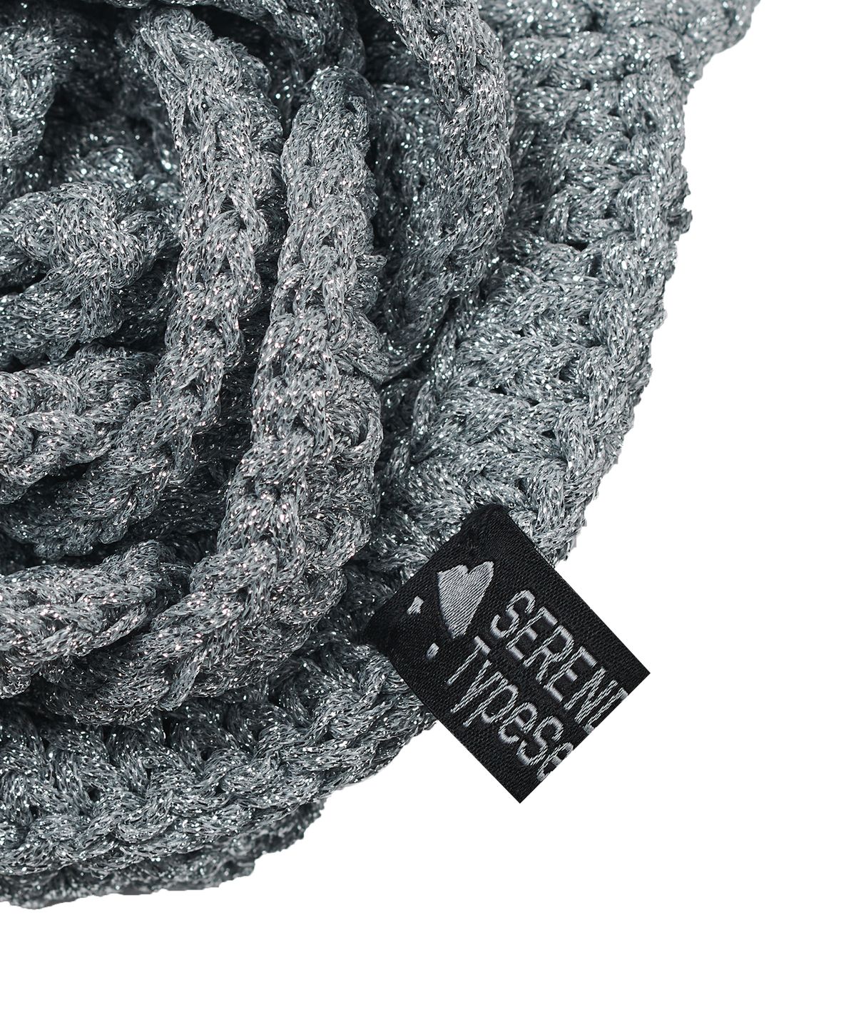 타입서비스(TYPESERVICE) Glittered Rose Handmade Knitted Bag [Silver]