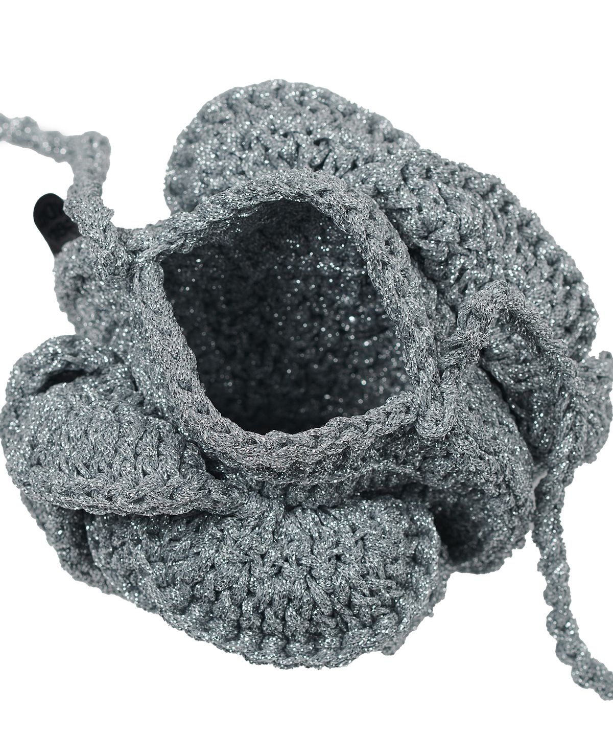 타입서비스(TYPESERVICE) Glittered Rose Handmade Knitted Bag [Silver]
